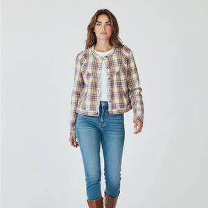 Free People - Rare find! Plaid lightweight button up jacket - Size M